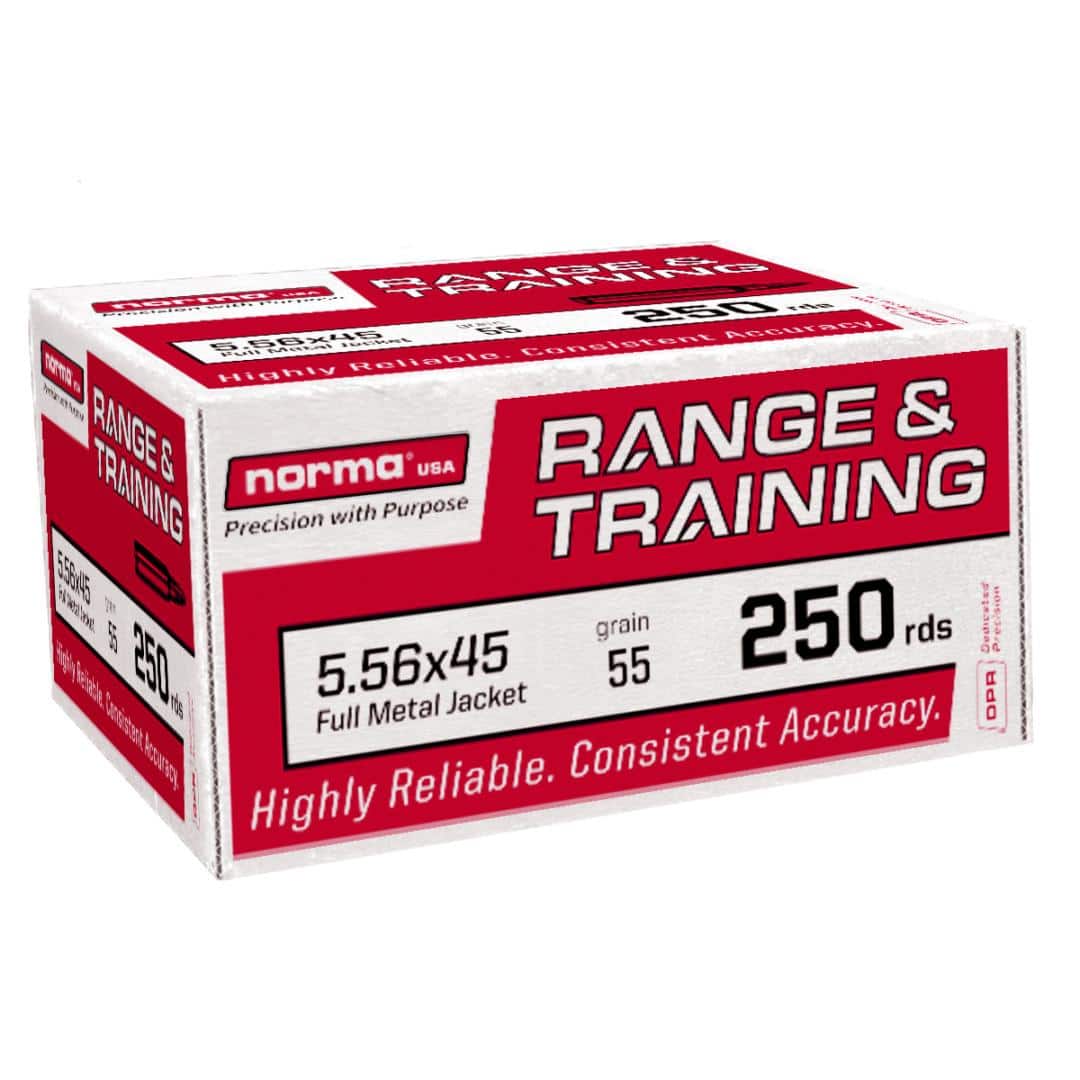 Norma Range & Training Rifle Ammunition 5.45x39 62gr FMJ 3150 fps 250/ct