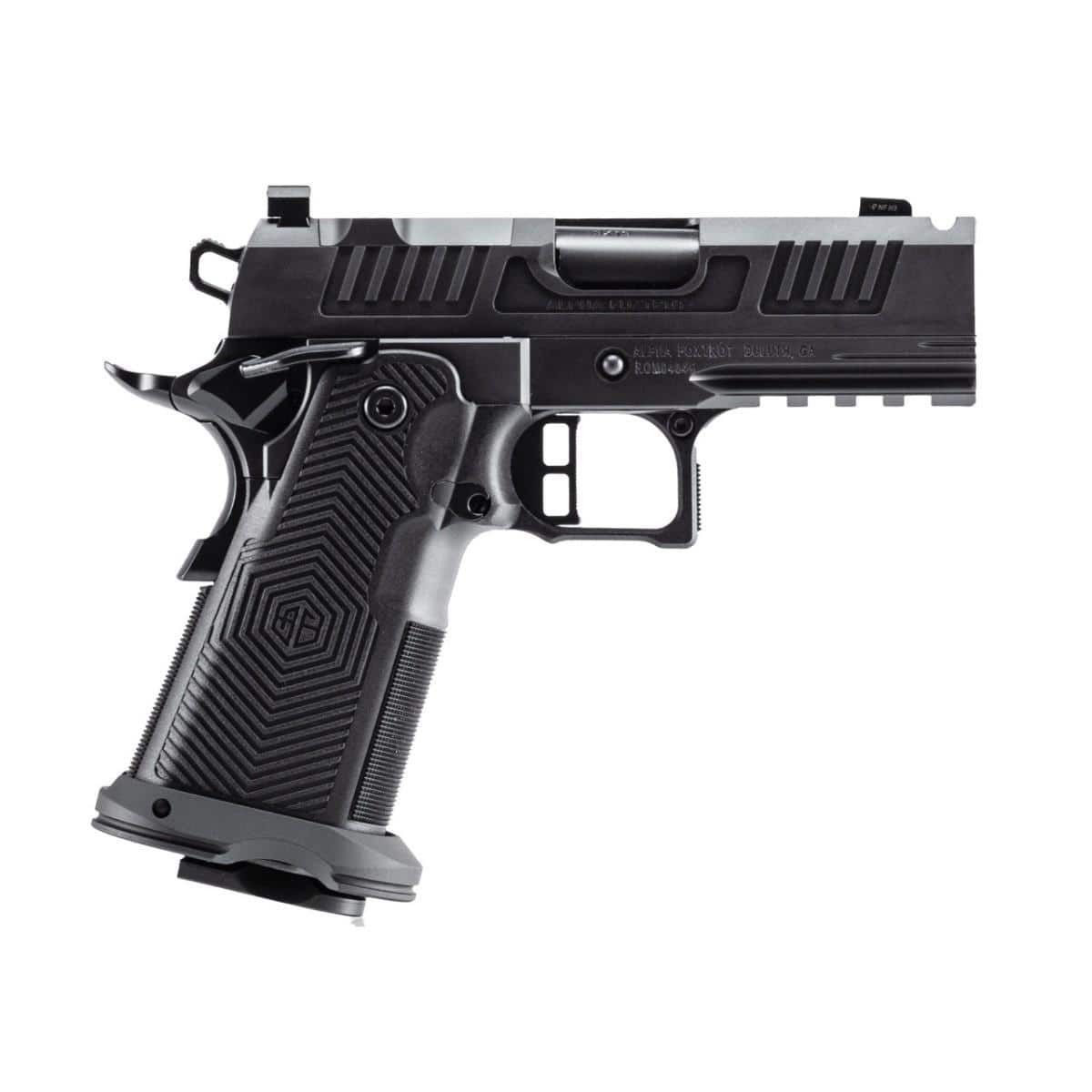 Alpha Foxtrot AF1911-ROMULUS 9MM 17 and 20 Rd Magazines (1 Each) 3.5" Ported Barrel DLC Black MOS Optic Cut