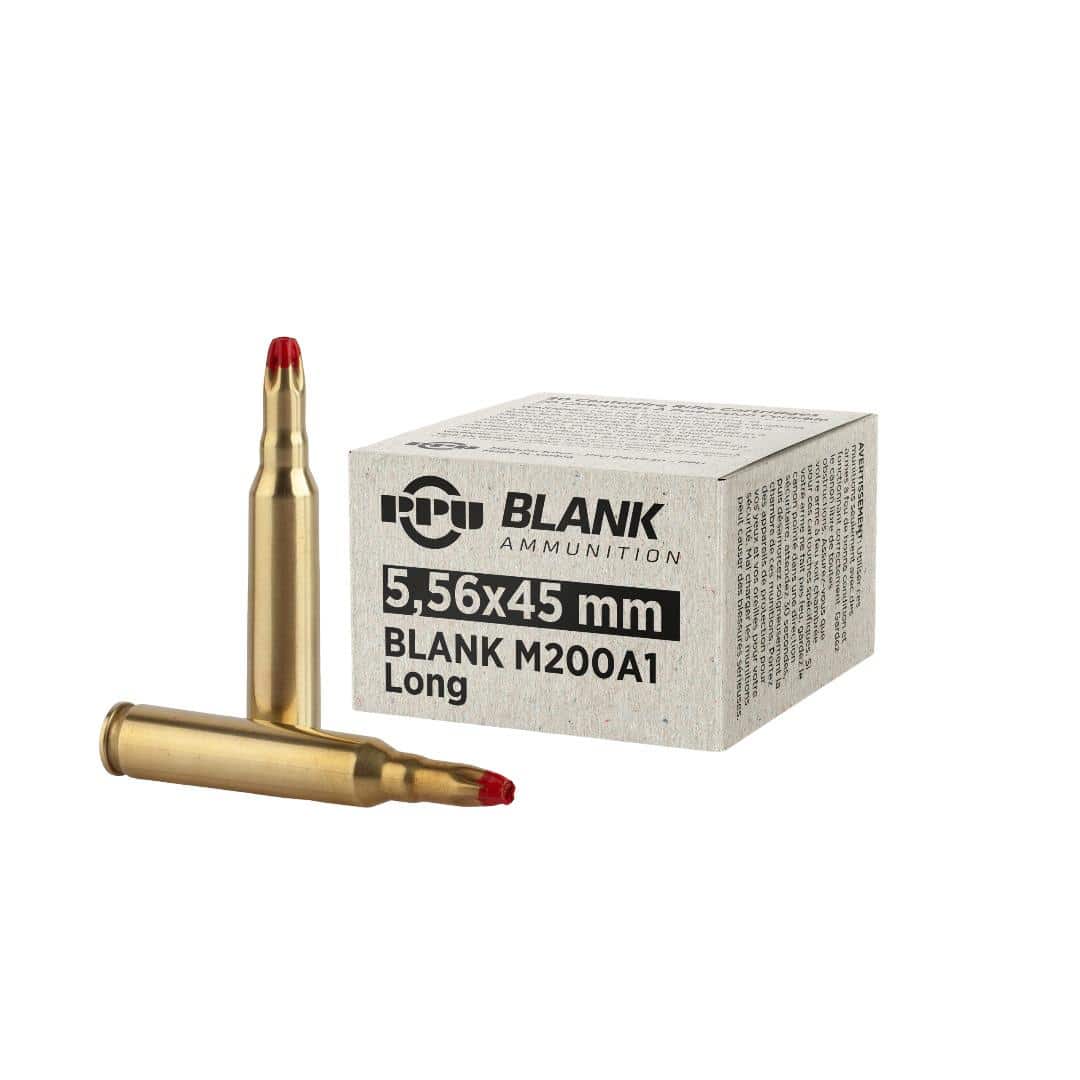 PPU Blank Rifle Ammunition 5.56 M200 Blanks 20/ct