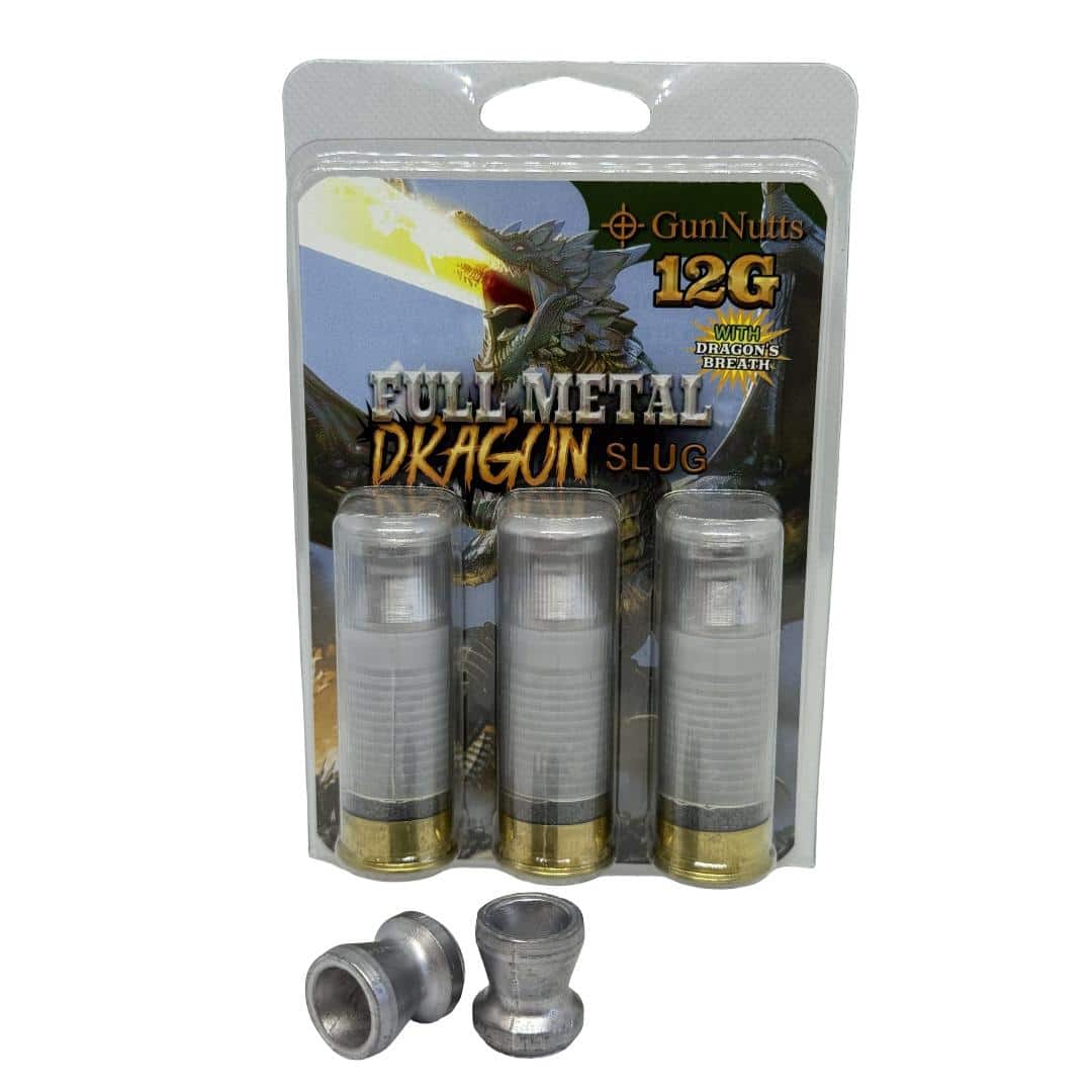 GunNutts Full Metal Dragon Slug With Dragon's Breath Shotshell Ammunition 12ga 2-3/4'' Slug 3/ct