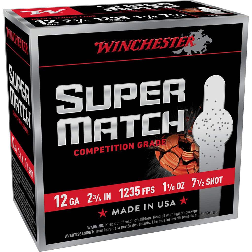 Winchester Super Match Shotshells 12ga 2¾" 1-1/8oz 1235 fps #7.5 25/ct