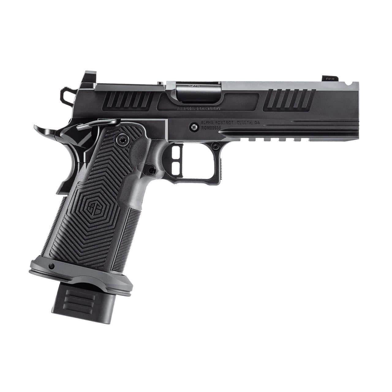 AF1911-ROMULUS 9MM 20Rd Magazine (5) 5" BULL Ramped Ported Barrel MOS Optic Cut DLC BLK