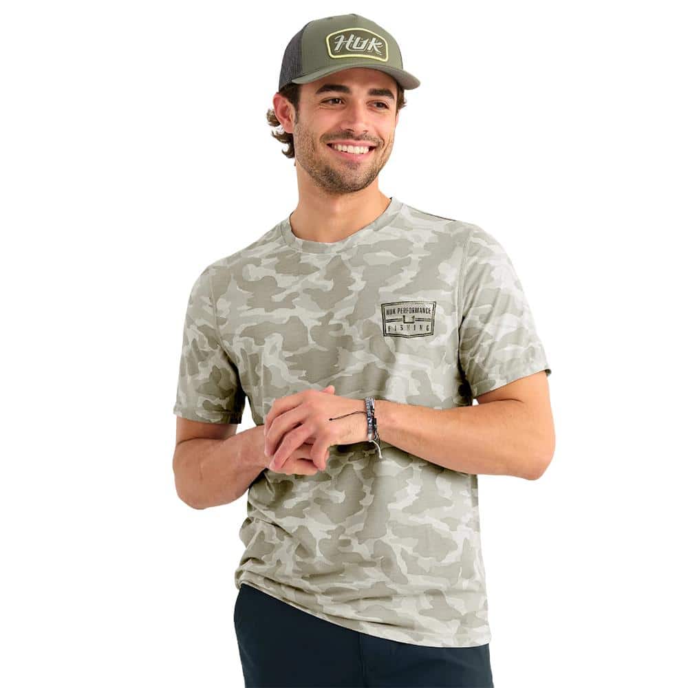 Huk Drift Performance Short Sleeve Shirt Seagull Camo 2XL
