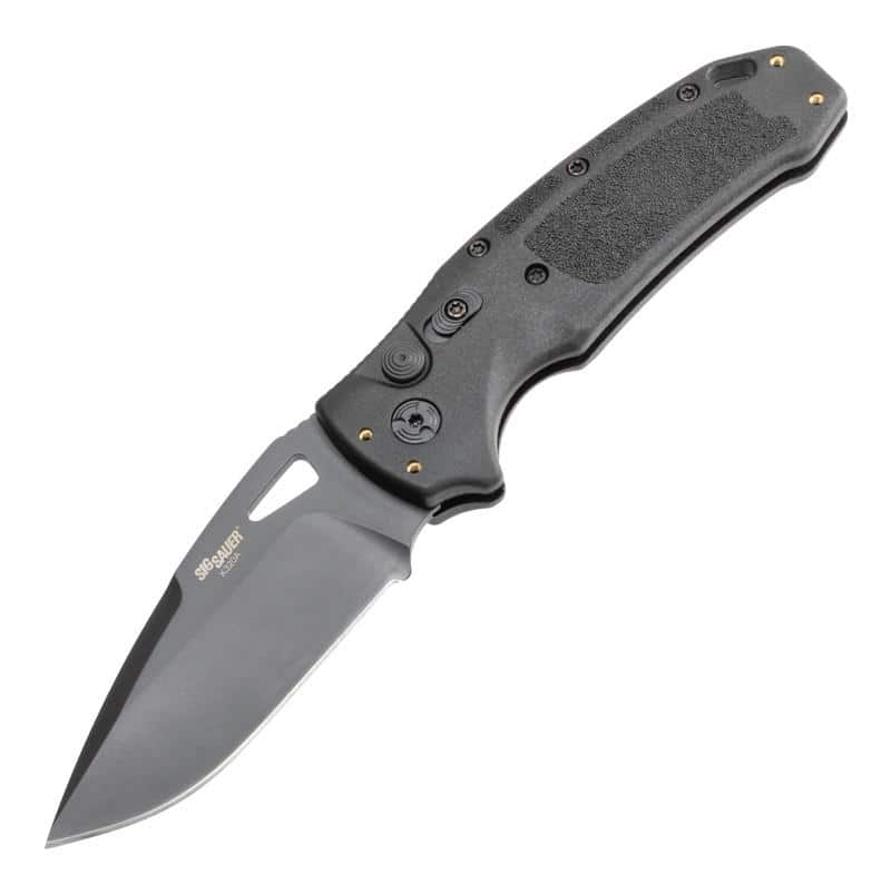 Hogue Sig Sauer K320A Nitron Automatic Folder Knife 3 1/2" Drop Point Blade Black