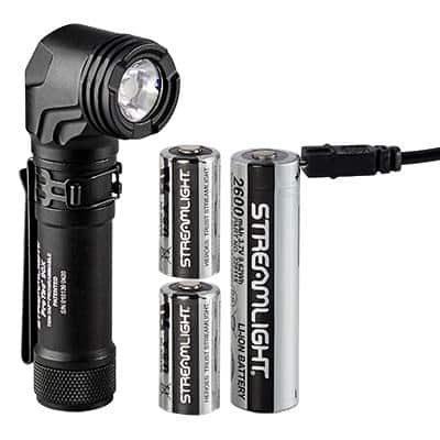 Streamlight Protac 90 X USB/Protac 90 X Black with Two CR123A Lithium Batteries and Holster 1000 Lumens