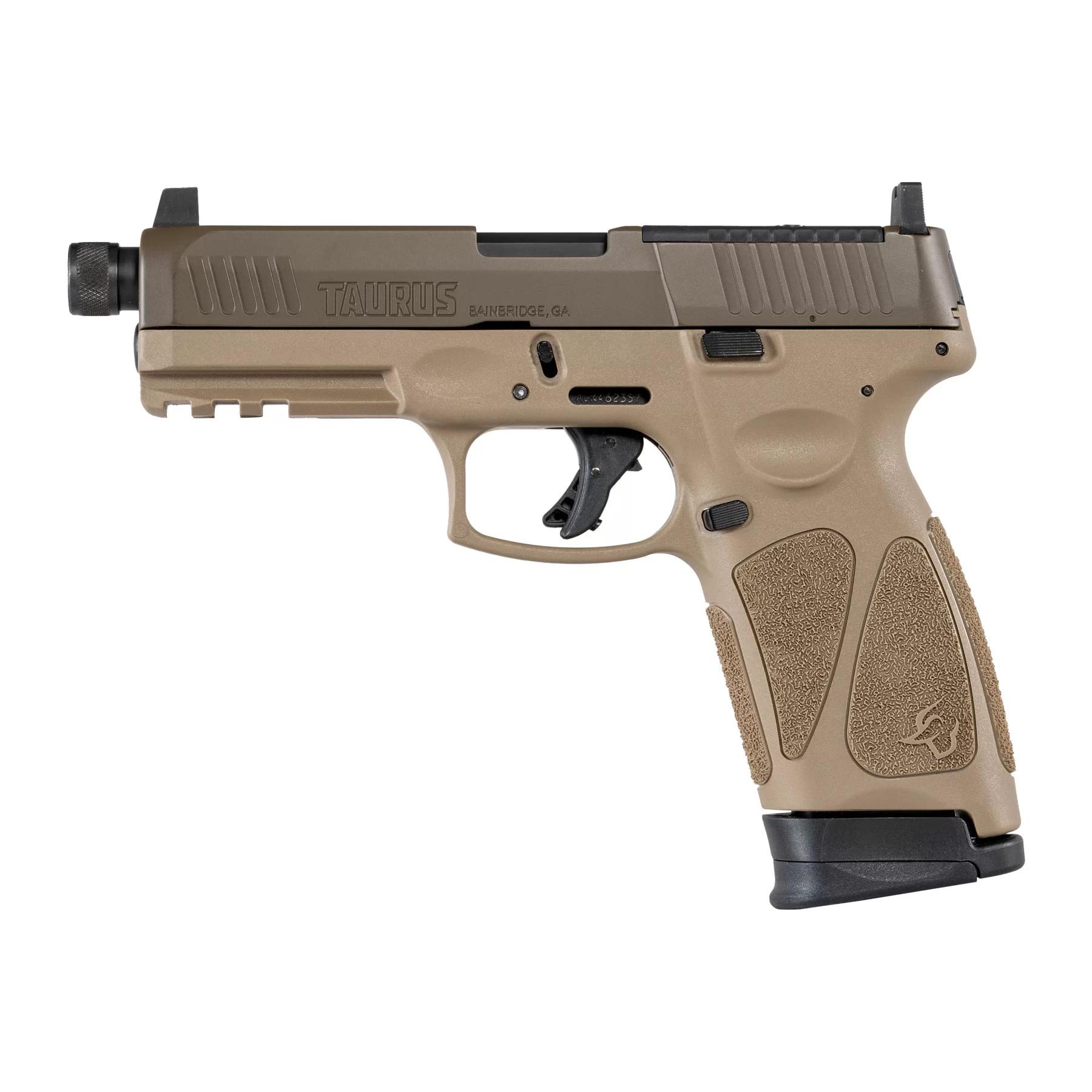 Taurus G3 TORO Tactical Handgun 9mm Luger 17rd Magazines(2) 4.5'' Barrel Tan frame/Brown Slide Picture of Taurus International Inc. G3 9MM 4.5'' TAN/ P. BRN TORO TACTICAL 2X17 RDS