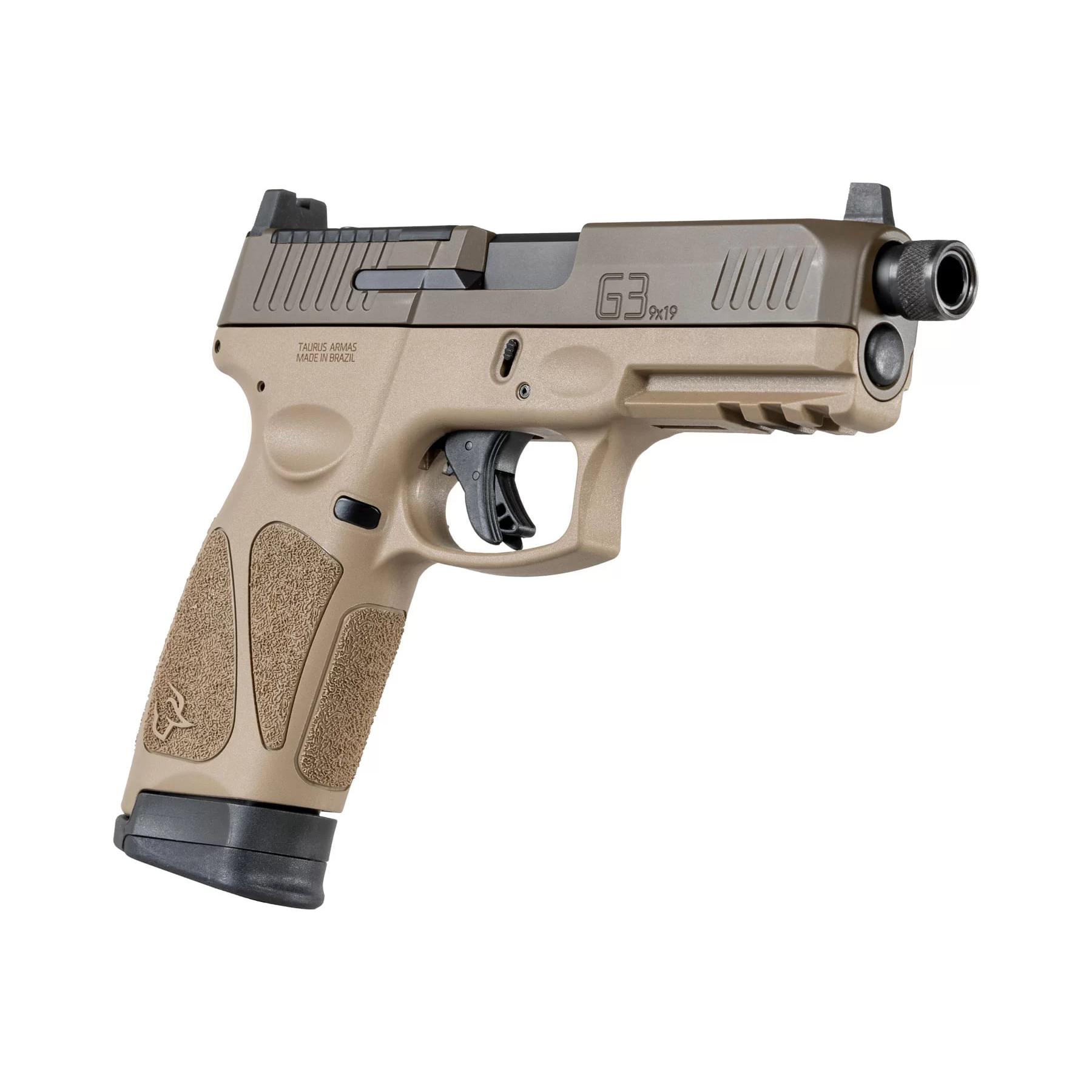 Taurus G3 TORO Tactical Handgun 9mm Luger 17rd Magazines(2) 4.5'' Barrel Tan frame/Brown Slide Picture of Taurus International Inc. G3 9MM 4.5'' TAN/ P. BRN TORO TACTICAL 2X17 RDS