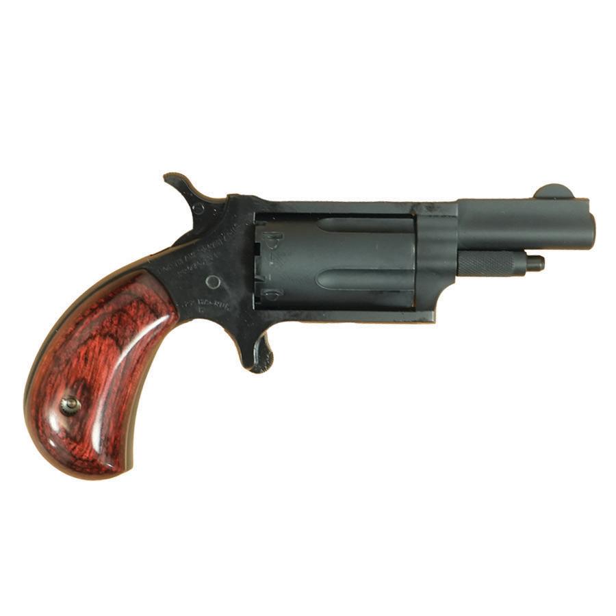 NAA 22M Mini Revolver Handgun .22 Magnum 5rd Capacity 1.625" Barrel Stealth Grey with Rose Grip Picture of North American Arms .22 MAG Stealth Grey Cerakote Checkered Rose Grips
