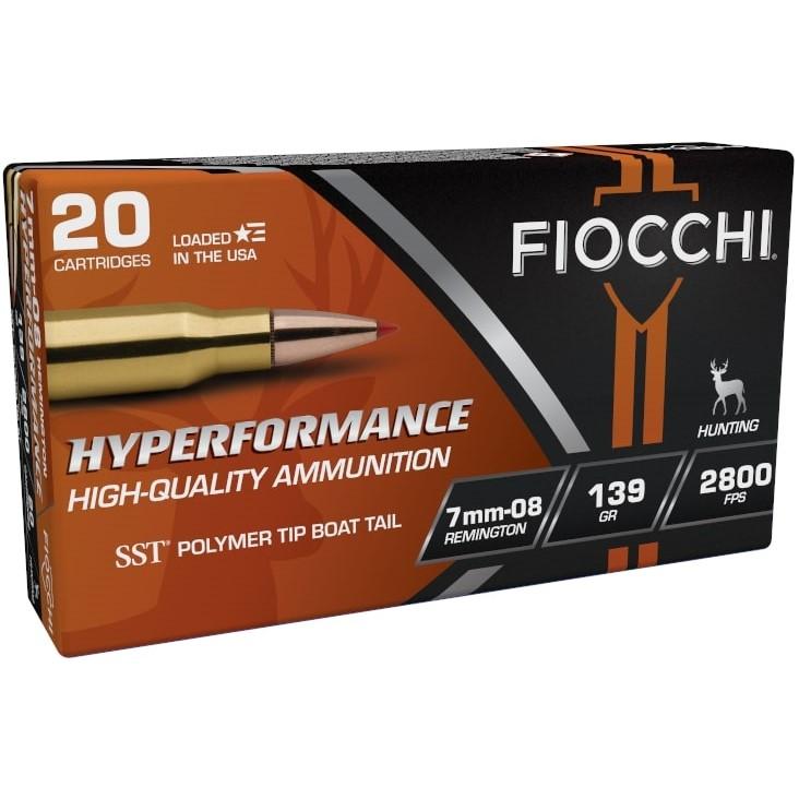 Fiocchi Hyperformance Hunt Rifle Ammunition 7mm-08 Rem 139 gr SST 2800 fps 20/ct Picture of Fiocchi Ammunition FIOCCHI 7MM-08 139gr SST 2800 FPS 20 RD
