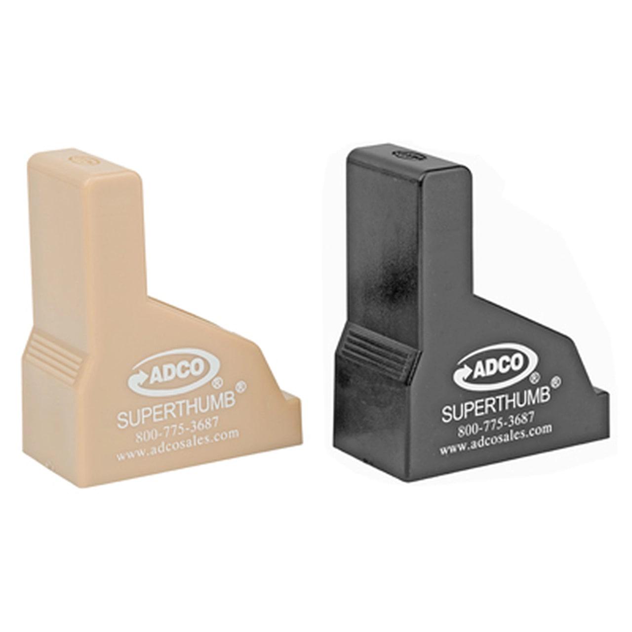 Adco Super Thumb Mag Loader/unloader 2/ct Black and Tan Picture of ADCO Arms Adco Pair of Super Thumb1 (1-black & 1-tan) Mag Loaders