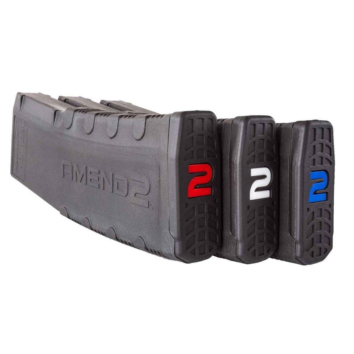 Amend2 AR-15 Rifle Magazine With Red White and Blue Internals - Black 30/rd 3/pk Picture of C&E Innovations DBA Amend2 AMEND2 AR-15 30 ROUND BLK MAG 3 PK WITH RED WHITE AND BLUE INTERNALS