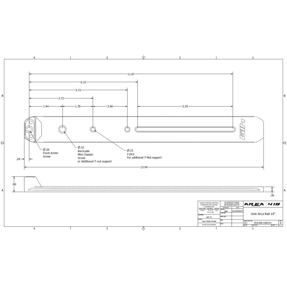 Area 419 ARCALOCK 12" Universal Barricade Rail Kit with Clamp Picture of Area419 Area419 ARCALOCK 12'' Universal Barricade Rail Kit w/t Clamp