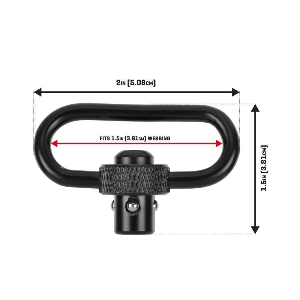 Allen Push Button QD Steel Gun Swivels 1.25" Black 2/ct Picture of The Allen Company Inc. QD SWIVELS 1.25IN