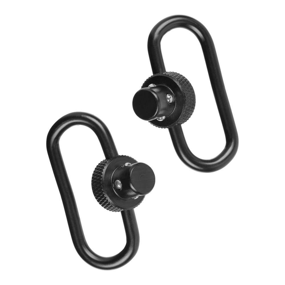 Allen Push Button QD Steel Gun Swivels 1.25" Black 2/ct Picture of The Allen Company Inc. QD SWIVELS 1.25IN