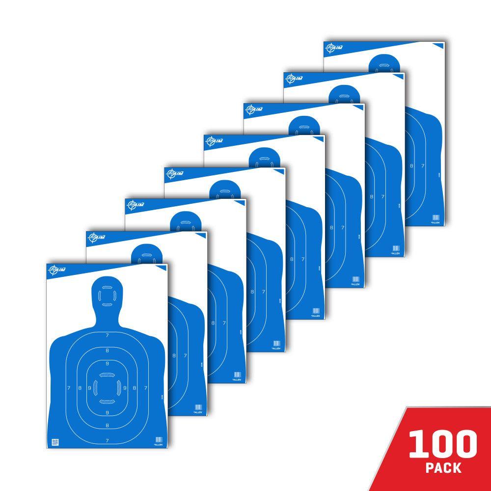 Allen EZ-Aim Silhouette Paper Shooting Targets 23"W x 35"H Blue 100/ct Picture of The Allen Company Inc. EZ AIM PAPER 23 x 35 TARGET SILHOUETTE 100 BULK