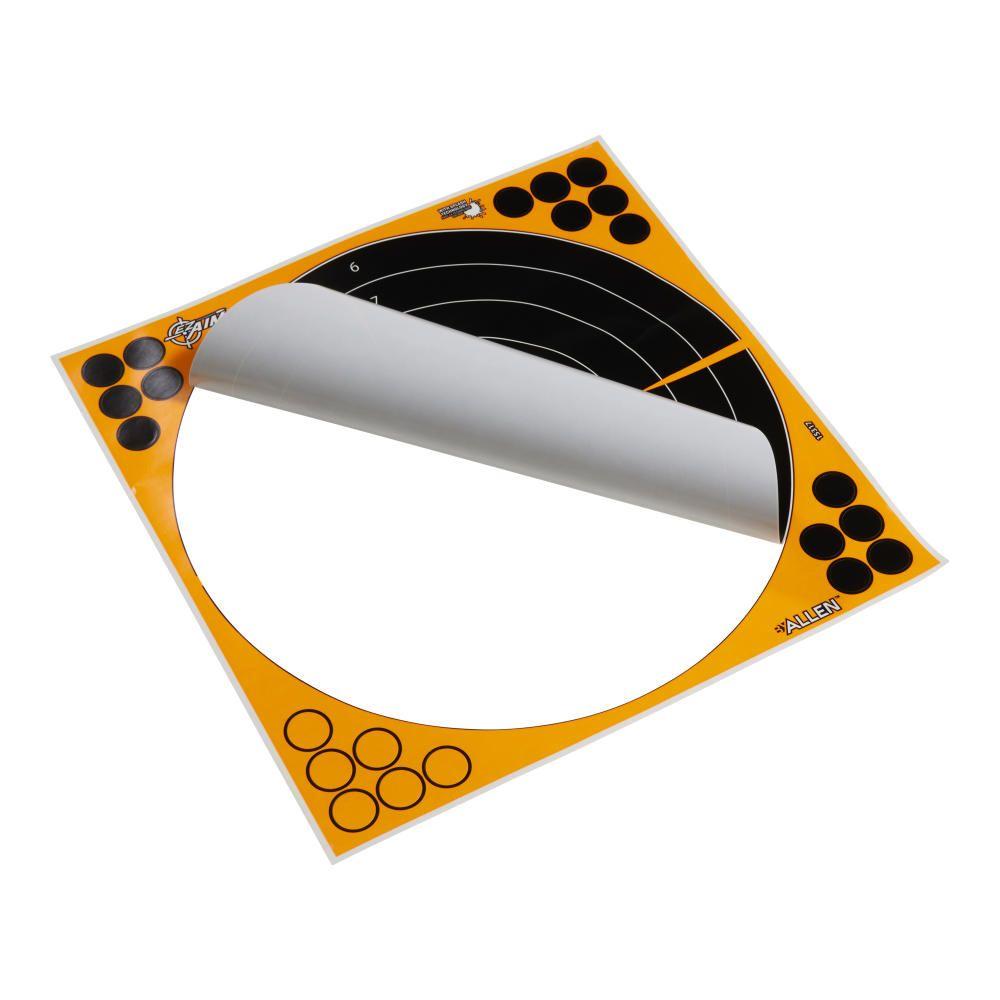 Allen EZ Aim Adhesive Splash Bullseye Target 12" Black and Yellow 25 Pack Picture of The Allen Company Inc. ALLEN EZAIM ADHESIVE SPLASH 12IN BULLSEYE 25 PACK
