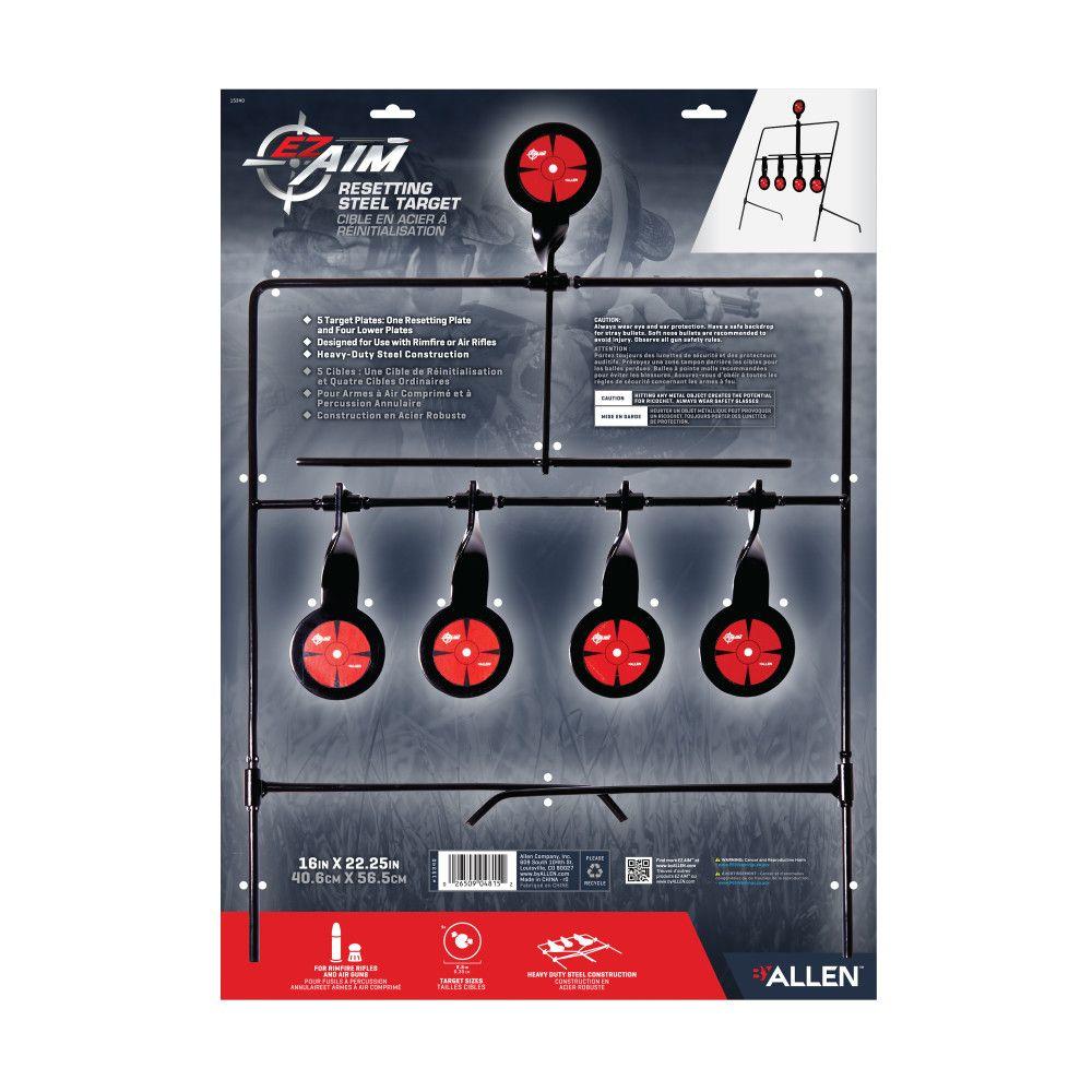 EZ-Aim Deflector Resetting Spinner Target System 16"W x 22.25"H Black/Red Picture of The Allen Company Inc. DEFLECTOR RESETTING STEEL TARGET