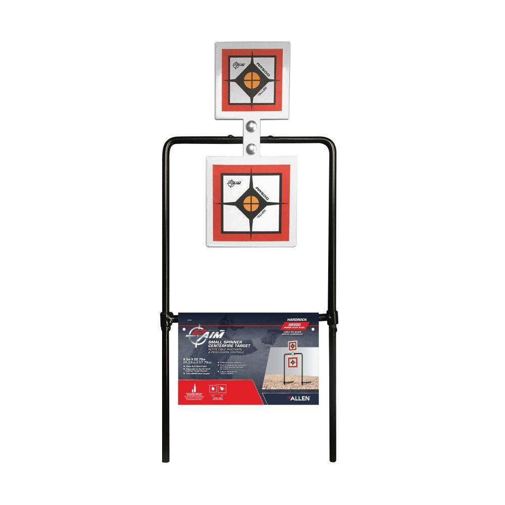 Allen EZ-Aim Hardrock AR500 Square Spinner Targets & Stand for Rimfire Rounds & Centerfire Pistols 9.5"W x 22.75"H White/Red/Black Picture of The Allen Company Inc. HARDROCK AR500 CENTERFIRE MEDIUM SQUARE SPINNER WITH STAND