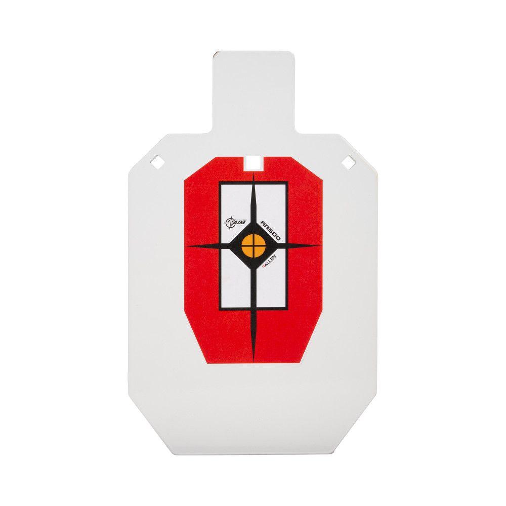 EZ-Aim Hardrock AR500 IPSC Silhouette Shooting Target 9"W x 14.875H" White/Red/Black Picture of The Allen Company Inc. HARDROCK AR500 IPSC SILHOUETTE 1/2 SIZE 1/4" THICK