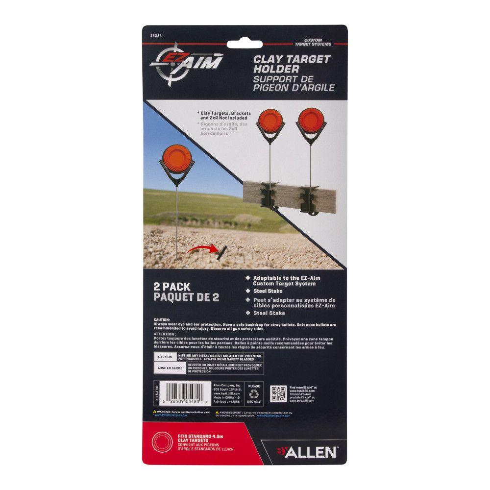 Allen EZ-Aim Clay Target Holder Holds 4.5" Clay Targets 2-Pack - Black Picture of The Allen Company Inc. CLAY TARGET HOLDER CUSTOM TARGET SYSTEMS 2 PER PACK