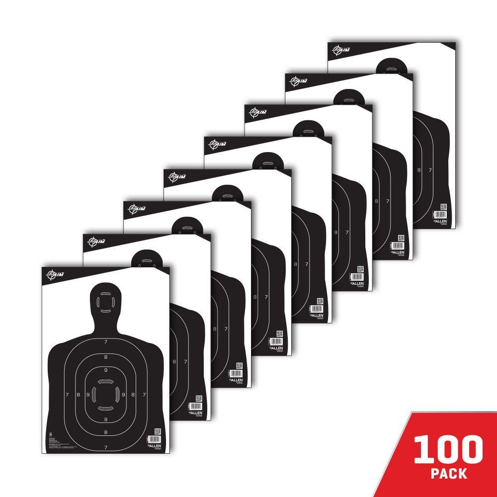 Allen EZ-Aim Silhouette Paper Shooting Targets 12"W x 18"H Black 100/ct Picture of The Allen Company Inc. EZ AIM PAPER 12 x 18 BLACK SILHOUETTE TARGET 100 BULK
