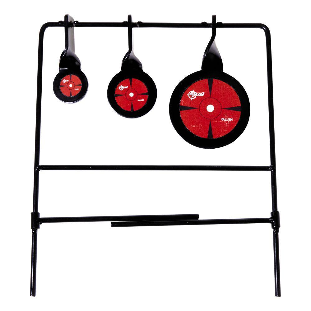 EZ-Aim Triple Deflector Spinner Target System Rimfire .22 Cal. & Air Guns 10.75"W x 12.5"H - Black/Red Picture of The Allen Company Inc. DEFLECTOR TRIPLE STEEL TARGET