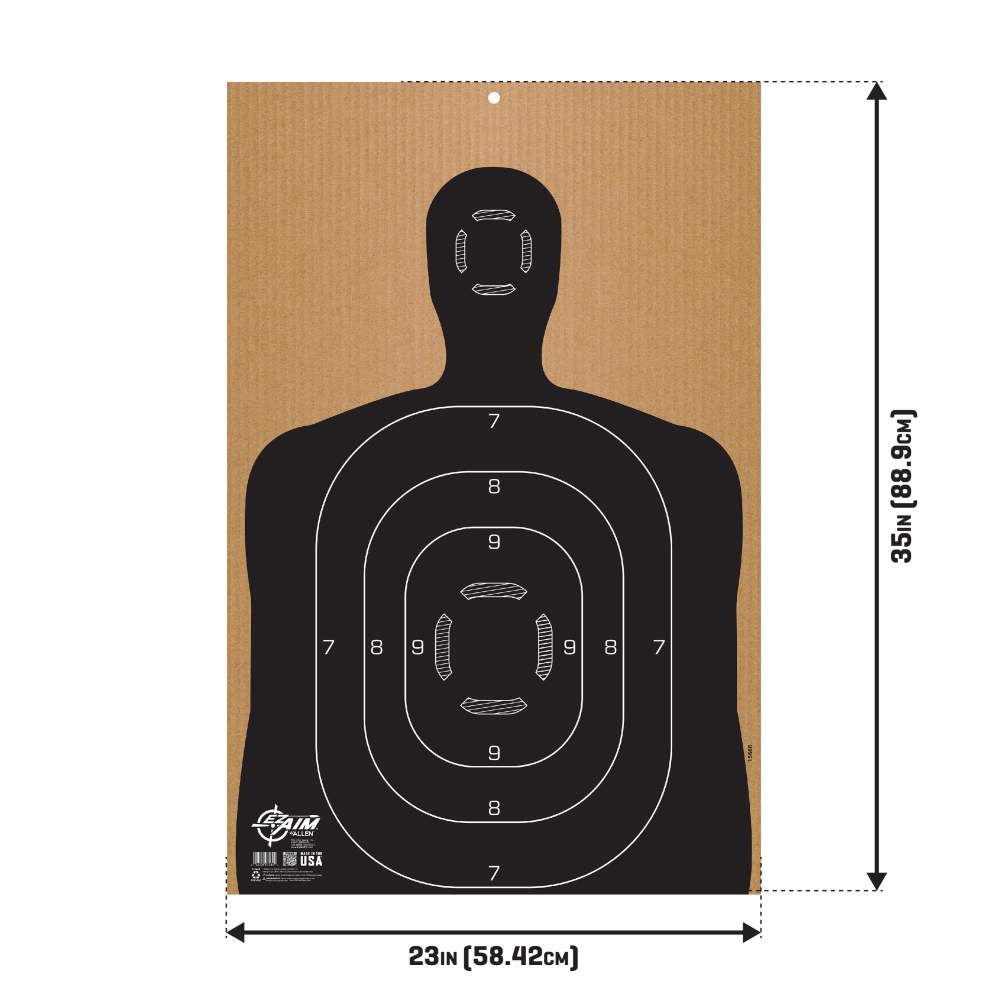 Allen EZ Aim Silhouette Corrugated Shooting Target B27 23" x 35" Picture of The Allen Company Inc. ALLEN EZ AIM SILHOUETTE TARGET B27 CORRUGATED 23 X 35