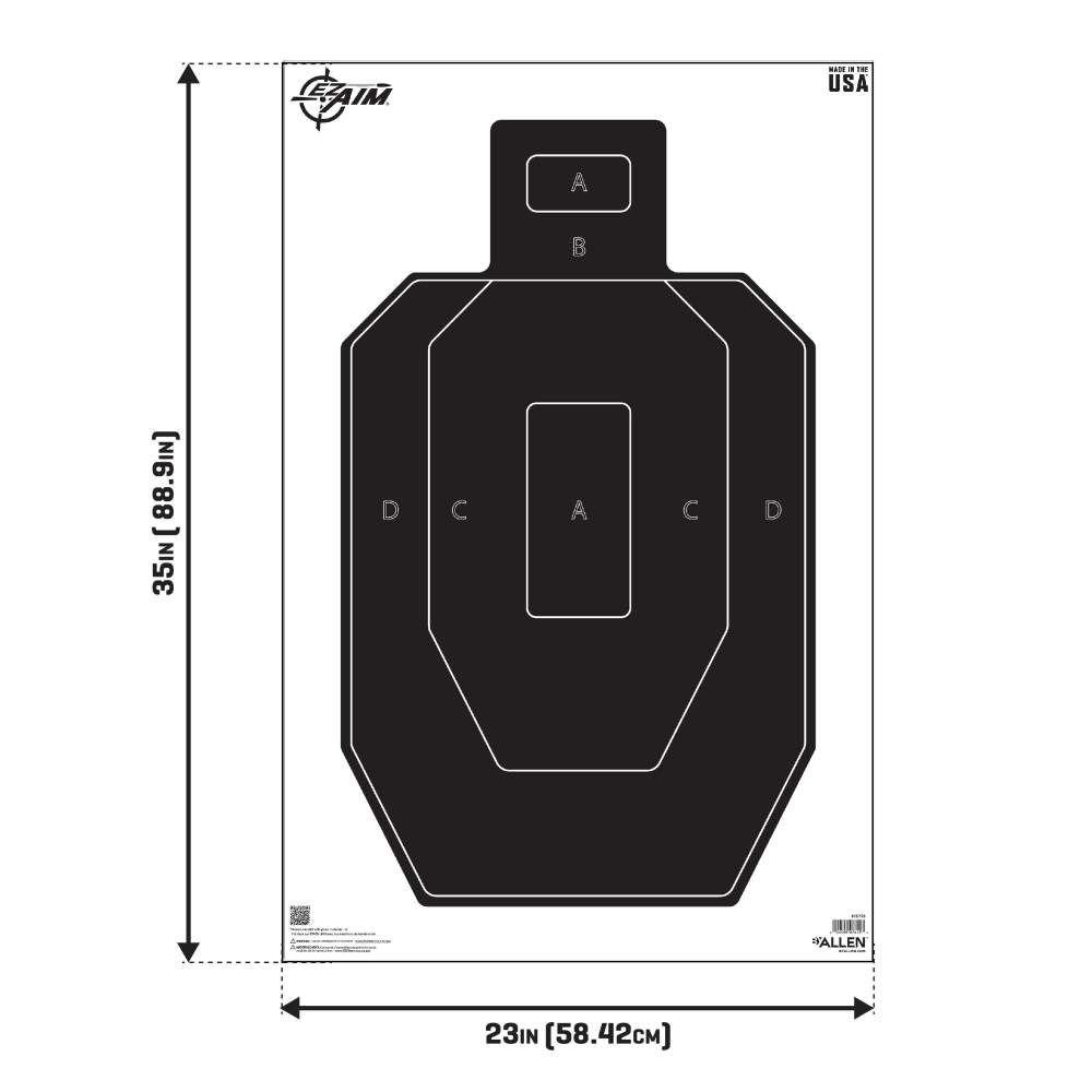 Allen EZ Aim IPSC Silhouette Target 23" x 35" 50/ct Picture of The Allen Company Inc. ALLEN EZ AIM IPSC SILHOUETTE TARGET 23 X 35 50 PACK