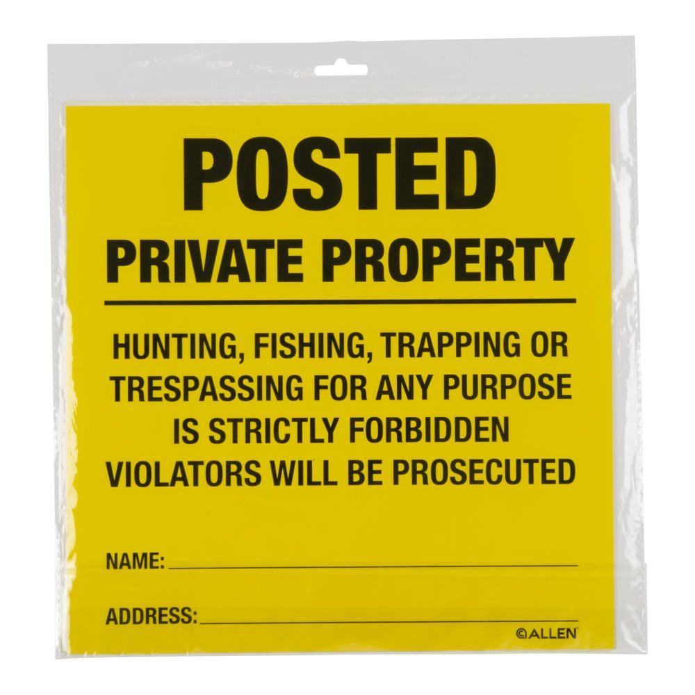 Allen Posted No Trespassing Yard Sign 12" x 12" 12/ct Picture of The Allen Company Inc. ALLEN POSTED NO TRESPASSING SIGN 12 PACK