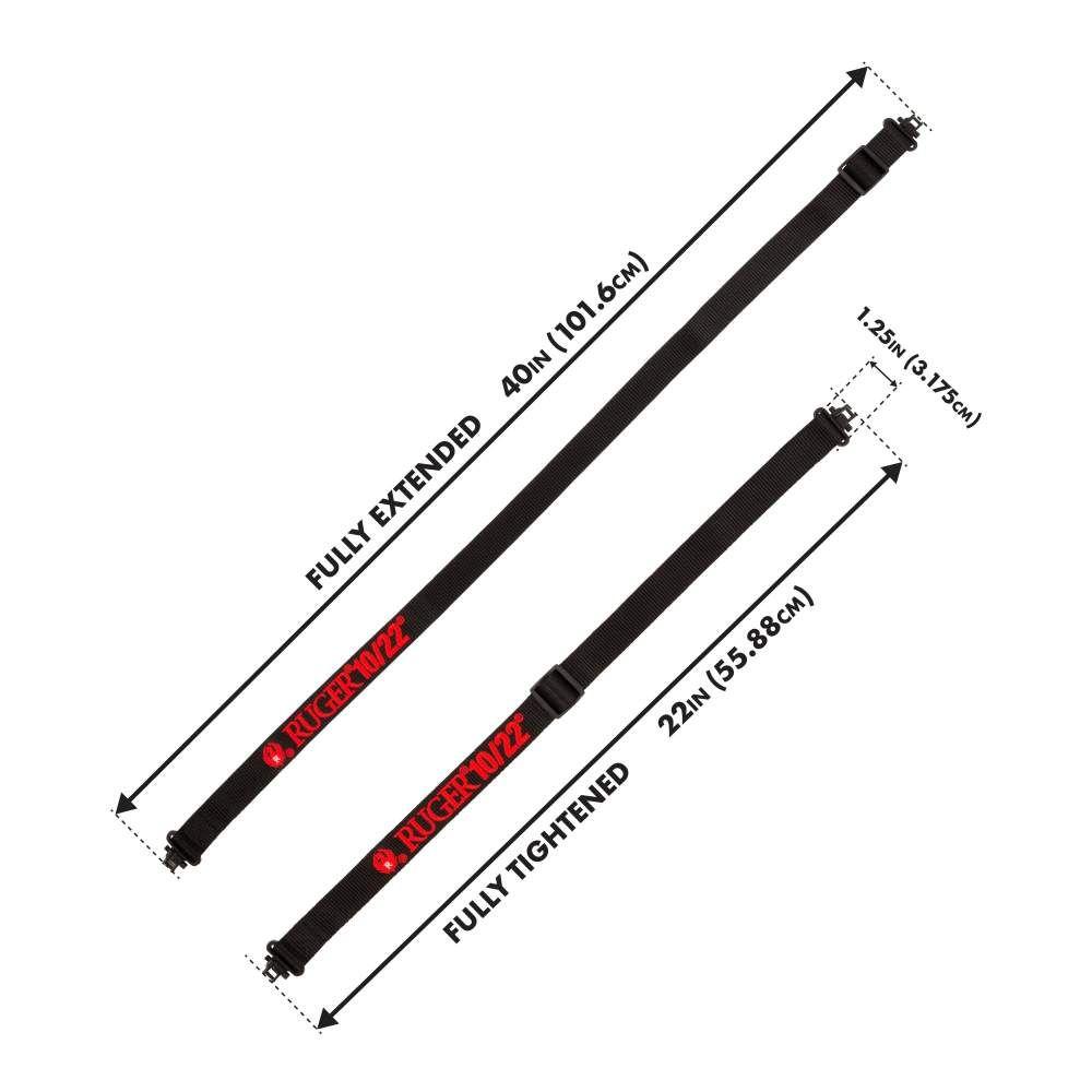Allen Ruger 10/22 Rifle Sling with Swivels 1.25" Black Picture of The Allen Company Inc. RUGER 10/22 SLING W/ SWIVLES 1.25IN WEB BLK