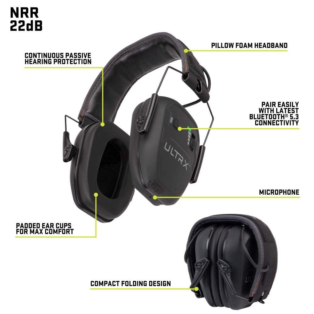 Allen ULTRX Bionic Bluetooth Earmuff 22dB Midnight Grey Picture of The Allen Company Inc. ALLEN ULTRX BIONIC BLUETOOTH EMUFF MIDNIGHT GRAY