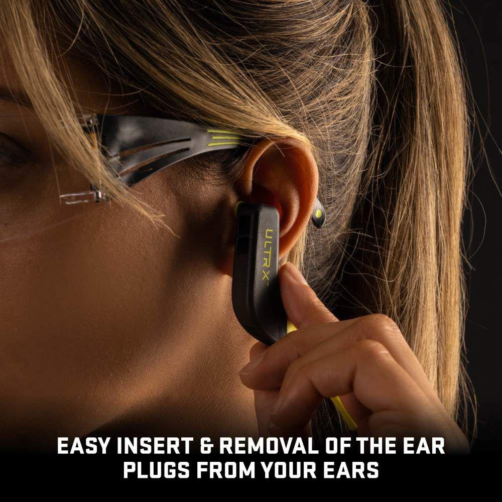 Allen ULTRX Wave Banded Passive Ear Plugs 22dB Grey Yellow Picture of The Allen Company Inc. ULTRX Wave Banded Ear Plugs - Gray/Yellow