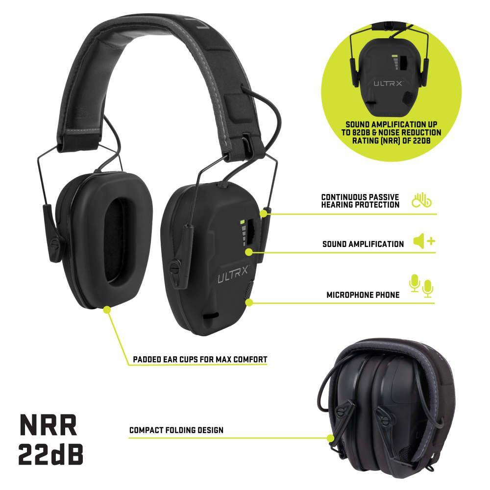 Allen ULTRX Bionic Electronic Earmuff 22dB Midnight Grey Picture of The Allen Company Inc. ALLEN ULTRX BIONIC EMUFF MIDNIGHT GRAY