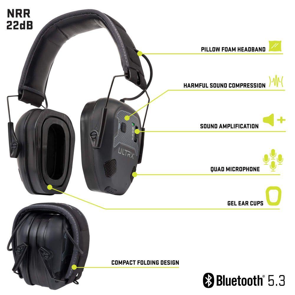 Allen ULTRX Bionic Fuse Bluetooth Electronic Earmuff 22dB Midnight Grey Picture of The Allen Company Inc. ALLEN ULTRX BIONIC FUSE BLUETOOTH EMUFF MIDNIGHT GRAY