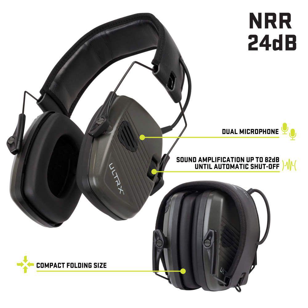 Allen ULTRX Stereo Electronic Ear Muffs 24dB Olive Picture of The Allen Company Inc. ULTRX Stereo Electronic Earmuff - Olive