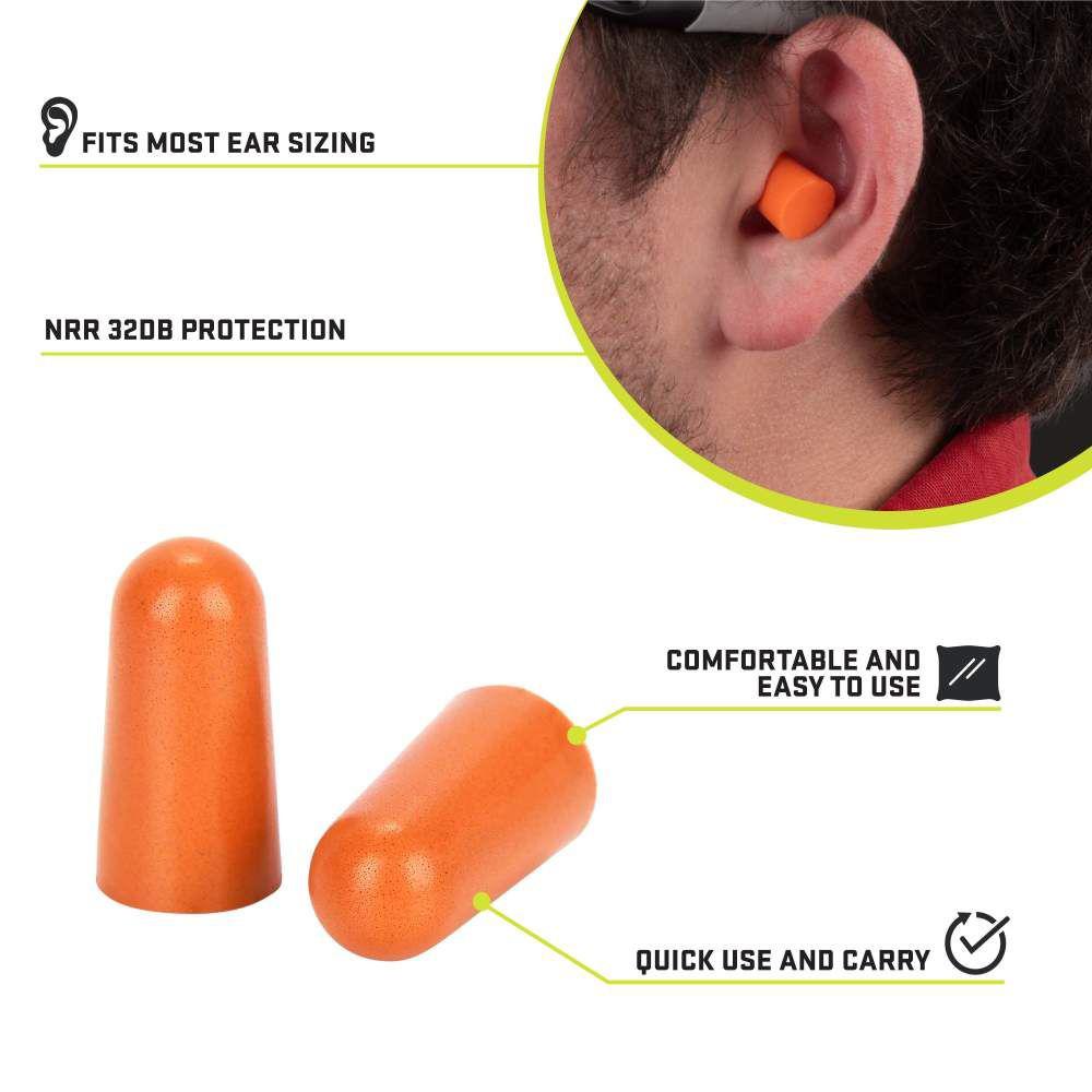 Allen ULTRX Foam Ear Plugs 32dB Orange 50 Pairs Picture of The Allen Company Inc. ULTRX Foam Ear Plugs - 50 Pairs Bag - Orange
