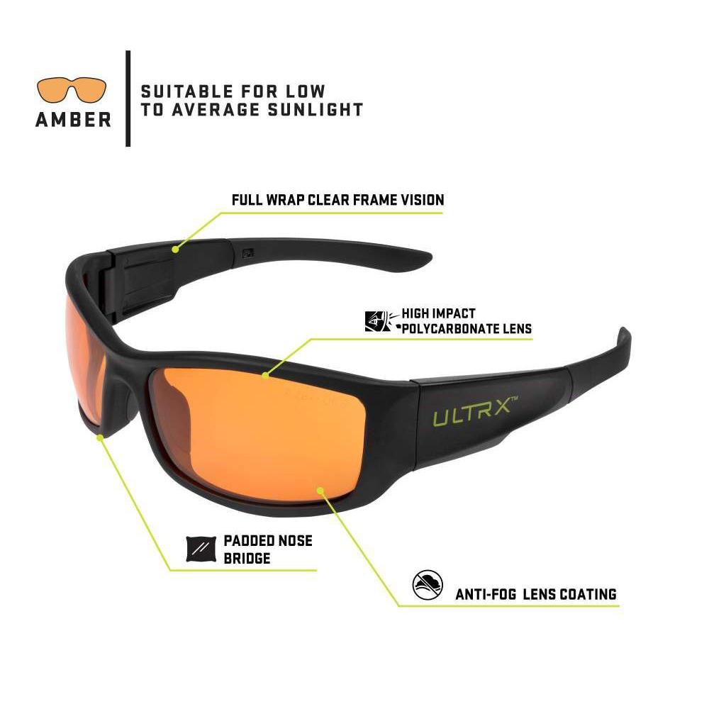 Allen ULTRX Sync Safety Glasses Black with Amber Lenses Picture of The Allen Company Inc. ULTRX Sync Safety Glasses - Amber
