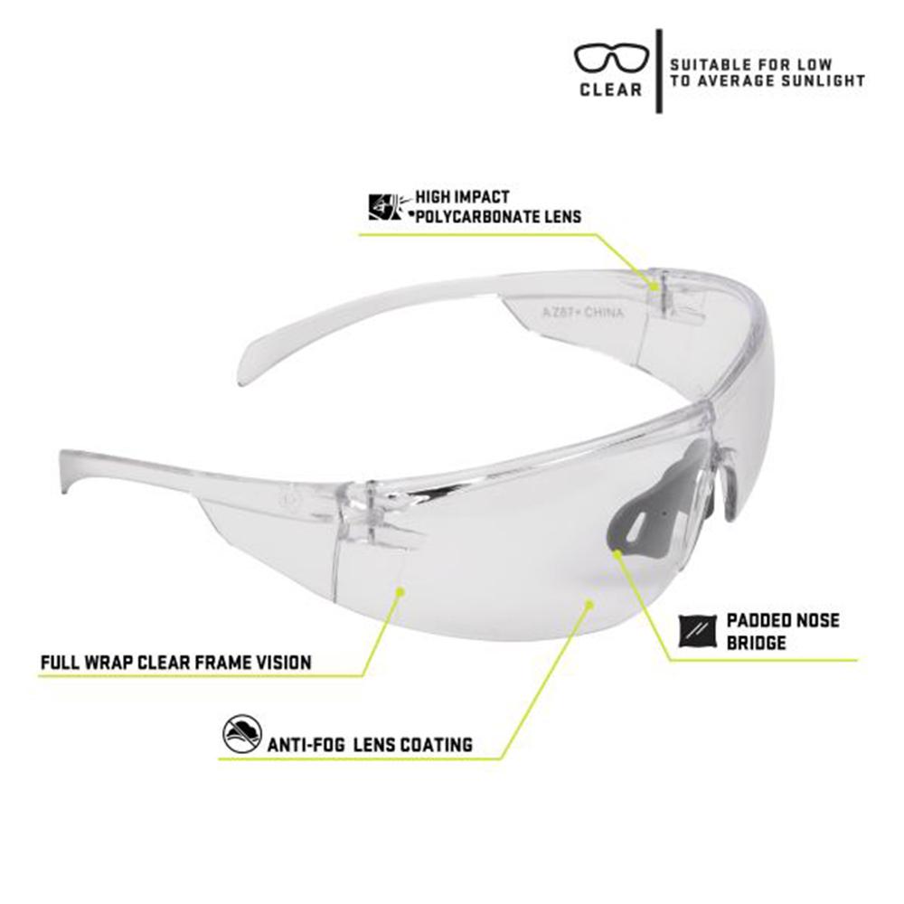 Allen ULTRX Protector Safety Glasses Clear with Clear Lenses Bulk Picture of The Allen Company Inc. UltrX Protector Bulk Safety Glasses