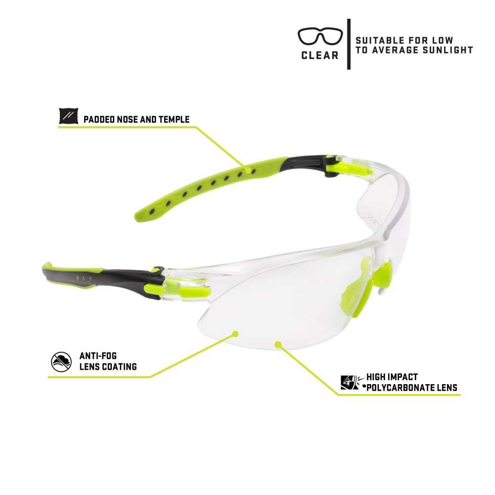Allen ULTRX Keen Youth Safety Glasses Lime Green with Clear Lenses Picture of The Allen Company Inc. ULTRX Keen Safety Glasses - Youth - Lime Green