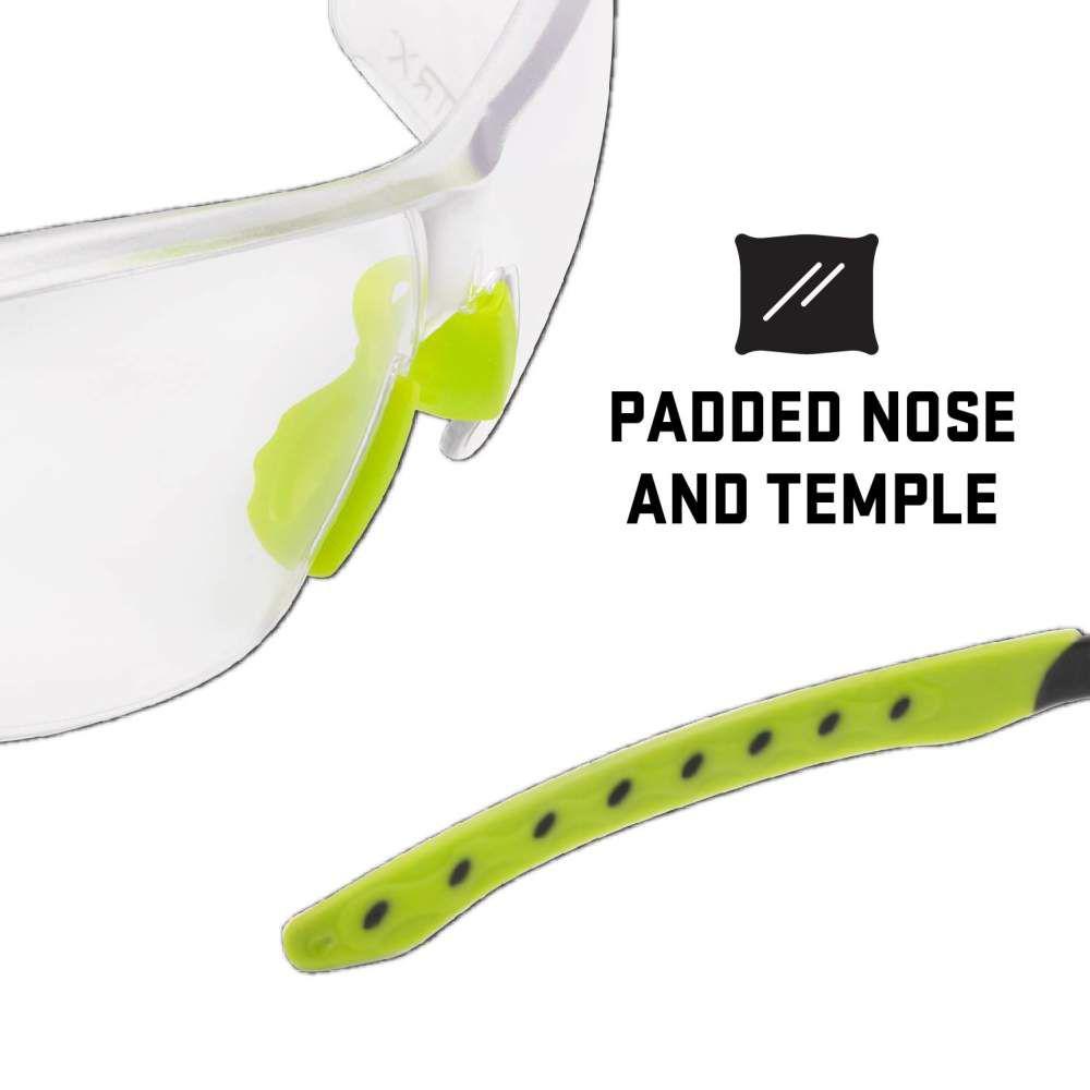 Allen ULTRX Keen Youth Safety Glasses Lime Green with Clear Lenses Picture of The Allen Company Inc. ULTRX Keen Safety Glasses - Youth - Lime Green