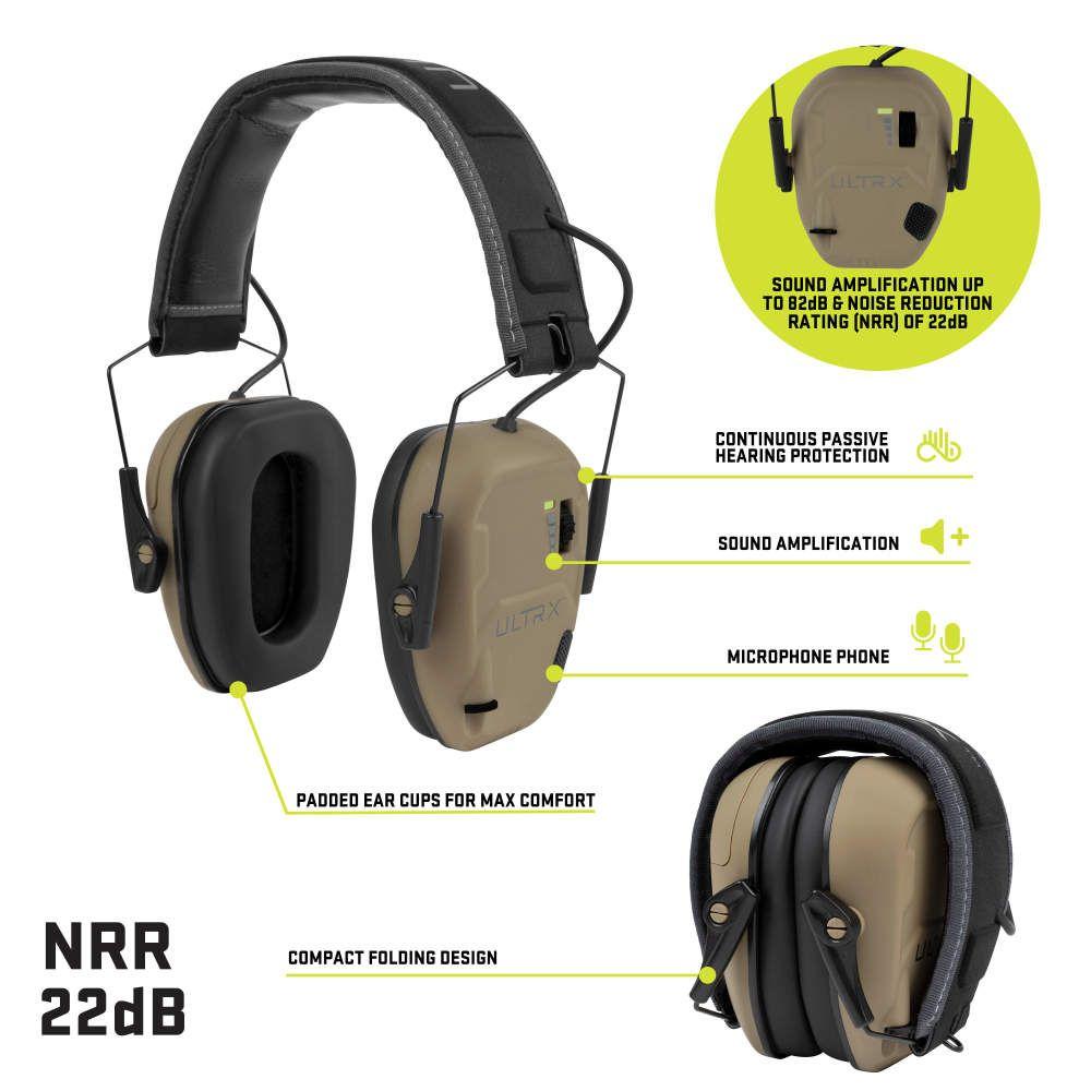 Allen ULTRX Bionic Electronic Earmuff 22dB FDE Picture of The Allen Company Inc. ALLEN ULTRX BIONIC EMUFF FDE