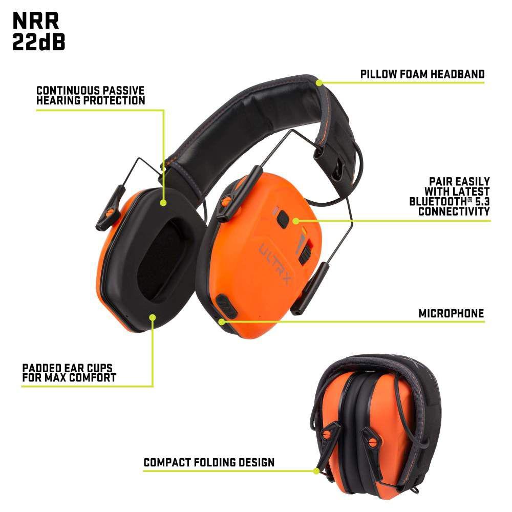 Allen ULTRX Bionic Bluetooth Passive Ear Muffs 22dB Brave Orange Picture of The Allen Company Inc. ALLEN ULTRX BIONIC BLUETOOTH EMUFF BRAVE ORANGE