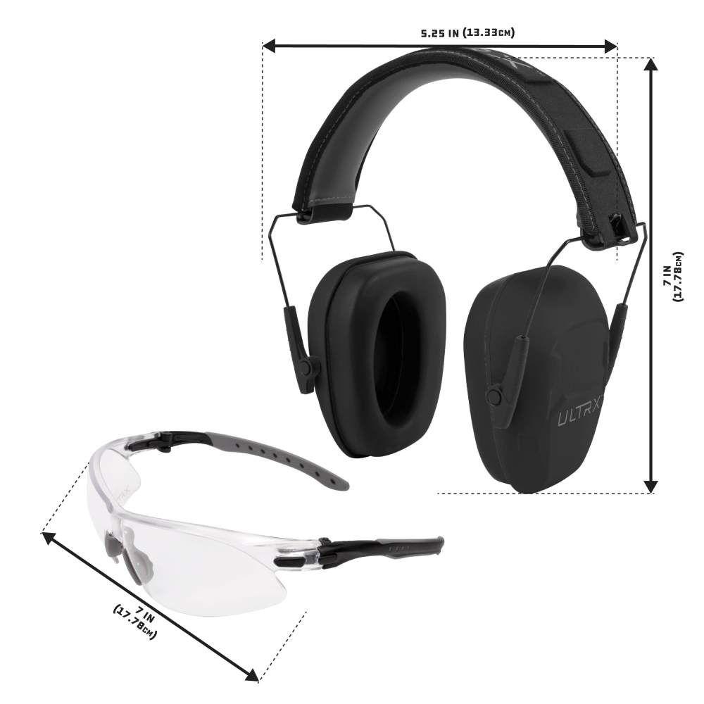 Allen ULTRX Shield Ear & Eye Combo Passive Earmuff 23dB Midnight Grey Shooting Glasses Clear Picture of The Allen Company Inc. ALLEN ULTRX SHIELD EAR/ EYE PROTECTION COMBO GRAY