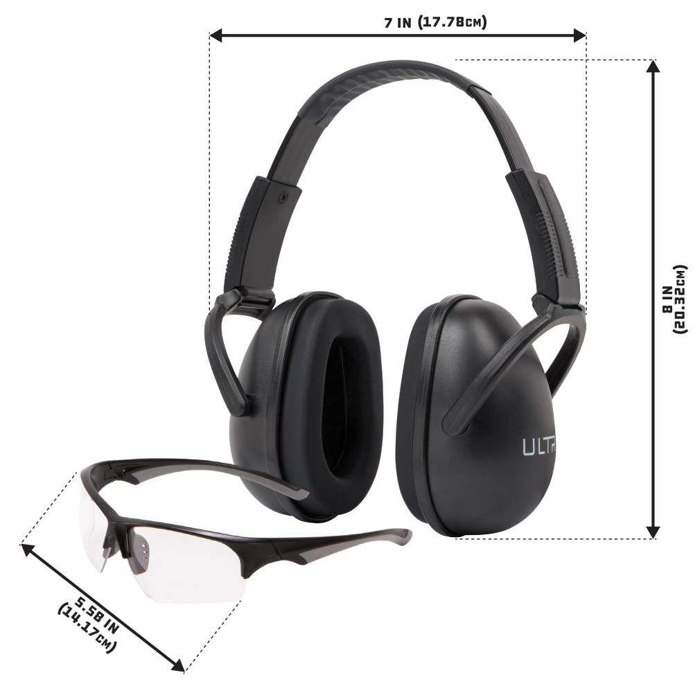 Allen ULTRX Blocker Eye & Ear Protection Combo Passive Ear Muffs 23dB Black Shooting Glasses Clear with Black Frames Picture of The Allen Company Inc. ALLEN ULTRX BLOCKER EAR/ EYE PROTECTION COMBO BLACK
