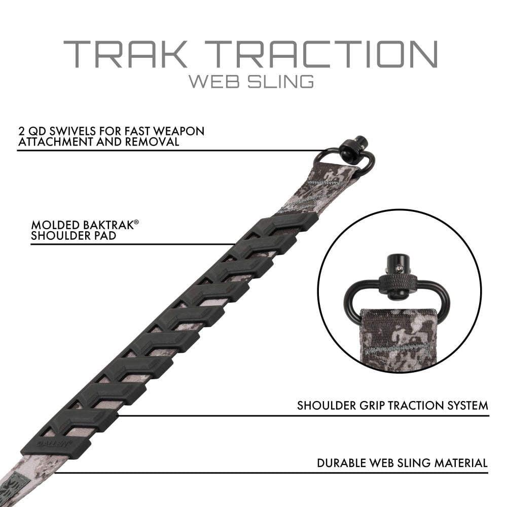 Allen Trak Traction Web Rifle Sling with QD Swivels 36" Veil Tac Grey Picture of The Allen Company Inc. Tac Six Trak Traction Web Sling with QD Swivels Veil Tac Gray