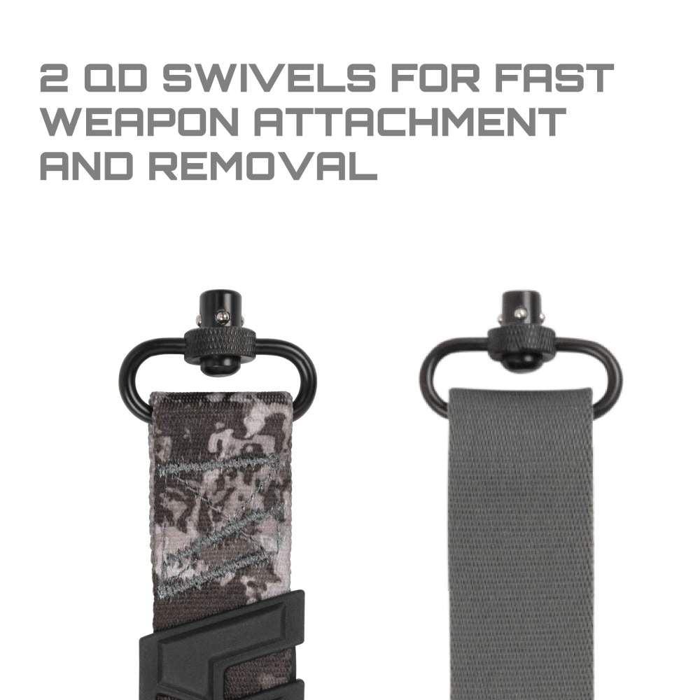Allen Trak Traction Web Rifle Sling with QD Swivels 36" Veil Tac Grey Picture of The Allen Company Inc. Tac Six Trak Traction Web Sling with QD Swivels Veil Tac Gray