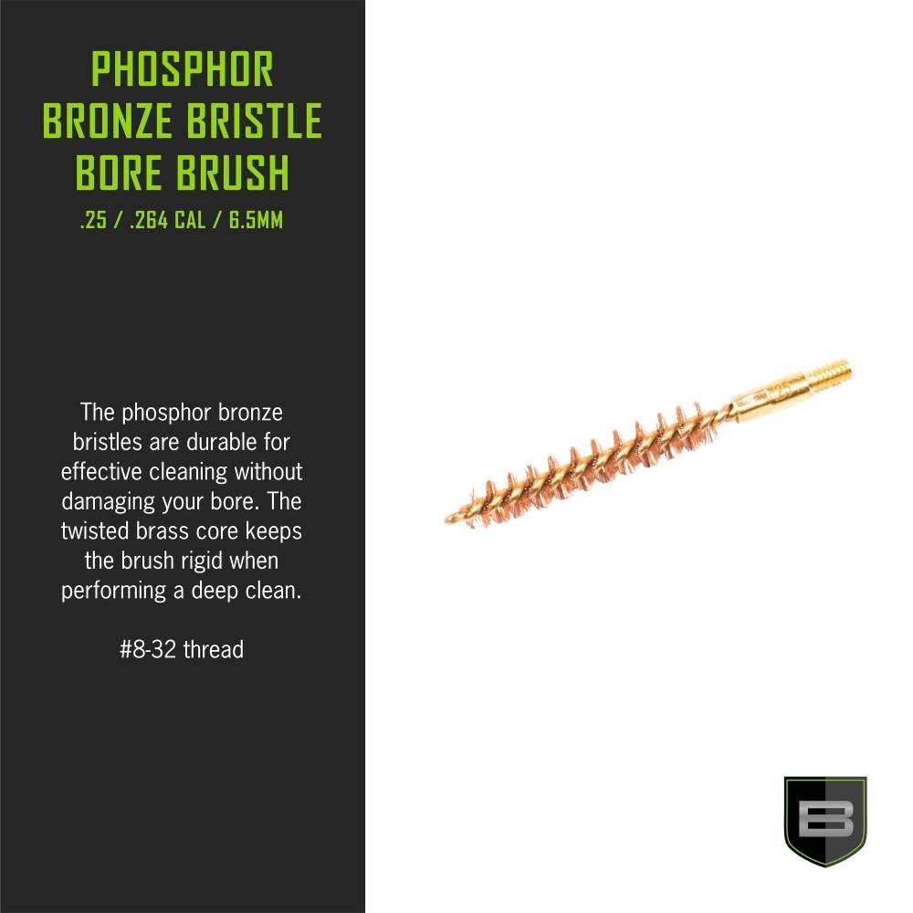 Breakthrough Clean Technologies Phosphorus Bronze Bristle Bore Brush .25/.264/6.5mm Picture of The Allen Company Inc. Allen Breakthrough Phosphorus Bronze Bristle Bore Brush .25 .264 Cal 6.5mm