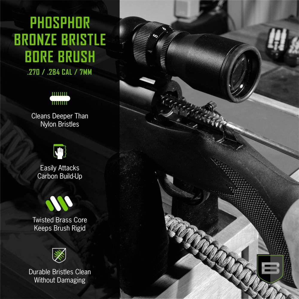 Breakthrough Clean Technologies Phosphorus Bronze Bristle Bore Brush 270/.284/7mm Picture of The Allen Company Inc. Allen Breakthrough Phosphorus Bronze Bristle Bore Brush .270 .284 Cal 7mm