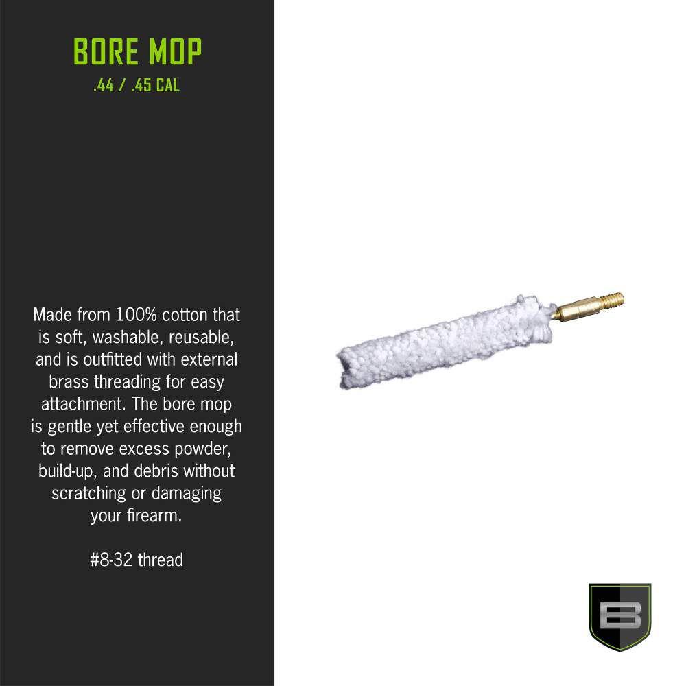Breakthrough Clean Technologies Bore Mop Cleaning Swabs .44/.45 Cal White Picture of The Allen Company Inc. Allen Breakthrough Bore Mop .44 .45 Cal 12 Per Box