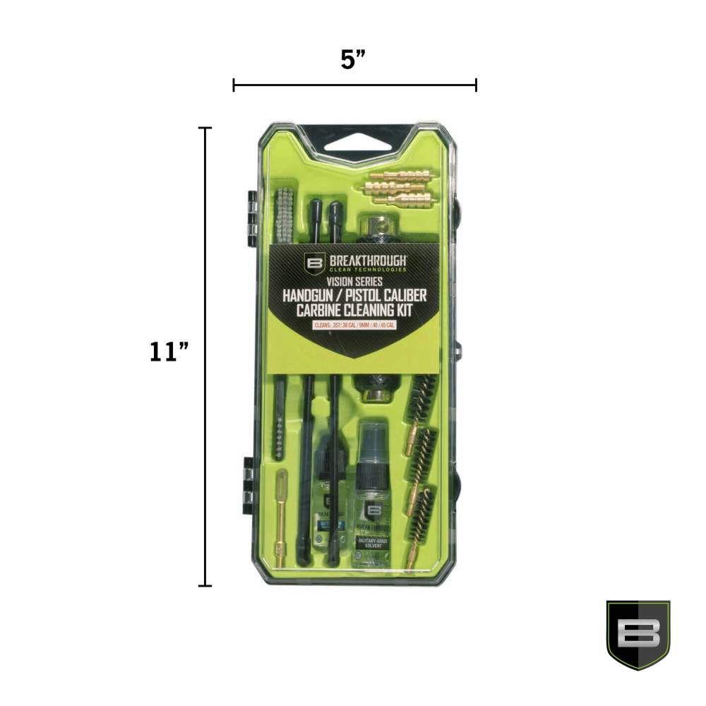Breakthrough Clean Technologies Vision Series Handgun Caliber Carbine Kit 9mm Luger/.35/.38/40/.45 Caliber Picture of The Allen Company Inc. VISION SERIES HARD-CASE HANDGUN/PISTOL CALIBER CARBINE CLEAN KIT 357/40/45